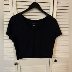Wild Fable Black V-Neck Crop Top